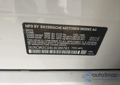 2020 BMW X7 xDrive40I from USA, damaged, VIN 5UXCW2C04L9C89761